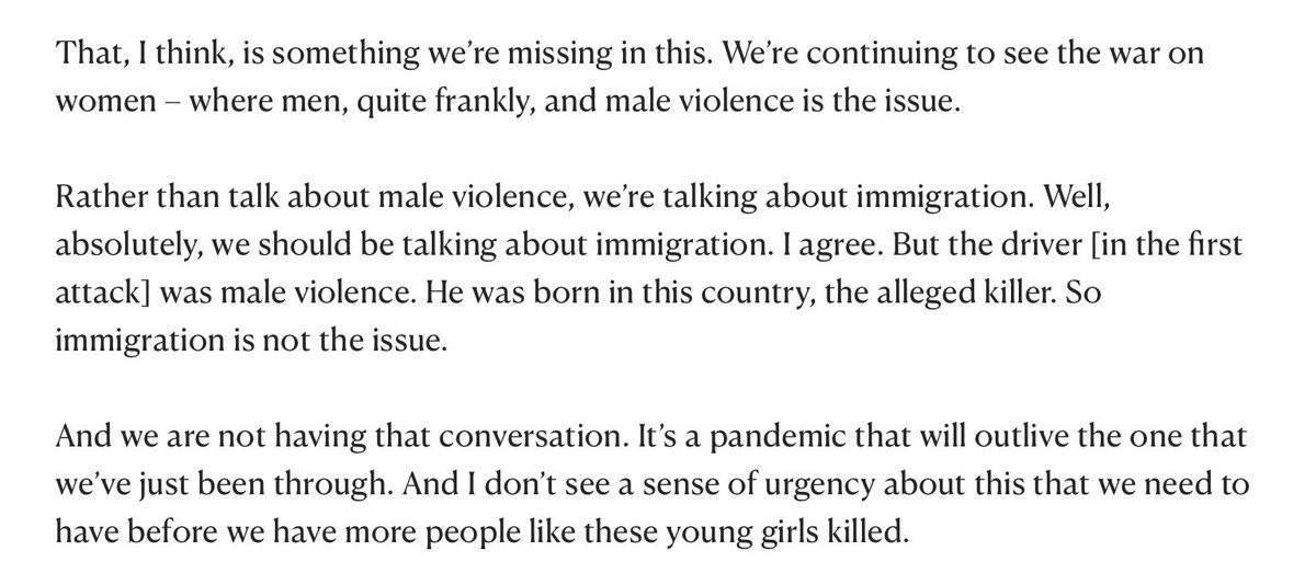 nazir afzal (@nazirafzal) on Twitter photo The attempted attack on the Taylor Swift concerts reminds me that I walked out of a top job 7 yrs ago because we conveniently forget that male violence is the biggest threat to women’s health, everywhere
It’s gender terrorism
This from me in <a href="/NewStatesman/">The New Statesman</a> only this week The attempted attack on the Taylor Swift concerts reminds me that I walked out of a top job 7 yrs ago because we conveniently forget that male violence is the biggest threat to women’s health, everywhere
It’s gender terrorism
This from me in <a href="/NewStatesman/">The New Statesman</a> only this week