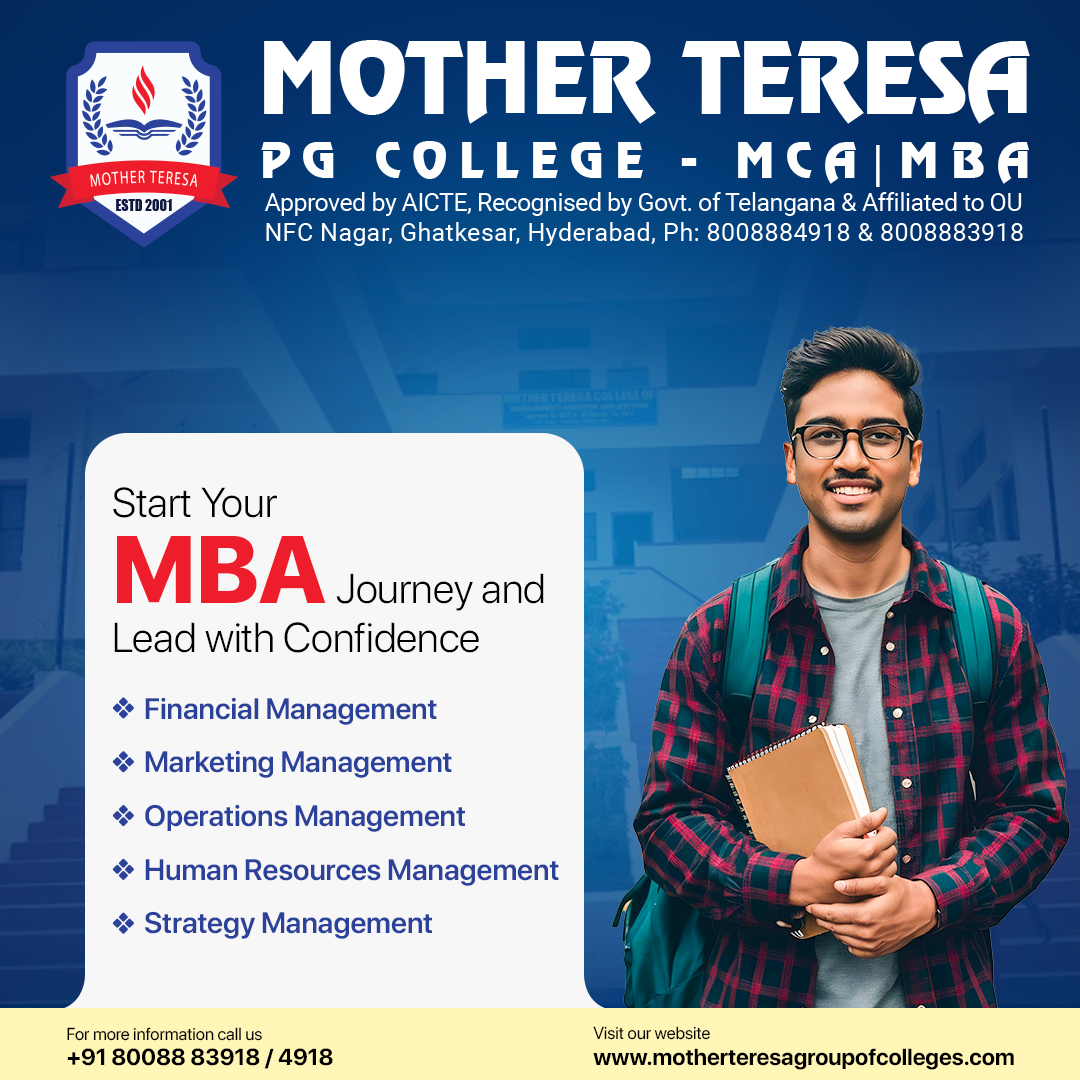 GroupofColleges's tweet photo. Start Your MBA Journey and Lead with Confidence!

#MotherTeresa #MBA #Leadership #BusinessEducation #CareerGrowth #MBAJourney #LeadWithConfidence #MotherTeresaPGCollege #ElevateYourCareer #FutureLeaders #BusinessSuccess #MBAProgram #LeadershipSkills #CareerGrowth #GraduateSuccess https://t.co/b5IQIa7qNi