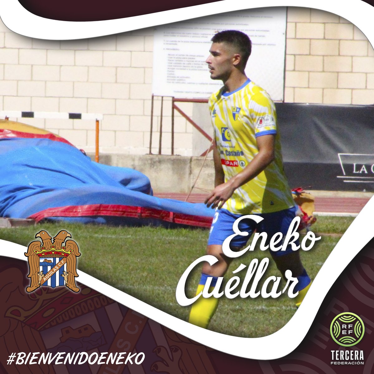 aguilas_fc's tweet photo. ¡Y para esta tarde os traemos otro fichaje!

Jugador que desde ya mismo se pone a las órdenes de @sergio139 🫡

▶️ Eneko Cuéllar, procedente del S.P. Villafranca.
¡Bienvenido!

#TerceraFederación
#𝑵𝒖𝒆𝒔𝒕𝒓𝒂𝑭𝒖𝒆𝒓𝒛𝒂𝑬𝒓𝒆𝒔𝑻𝑼 💪🏻 https://t.co/JNv1w2nbHi