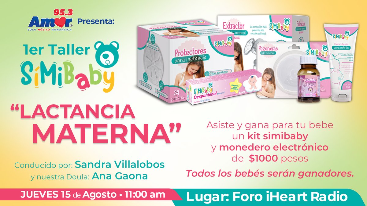 AmorEnTuRadio's tweet photo. #CDMX ยกAcompรกรฑanos!๐ถ๐ปSi tienes un bebรฉ entre 1 a 3 meses... ๐ Te invitamos a nuestro primer Taller #SimiBaby, enfocado en "๐๐๐๐ญ๐๐ง๐๐ข๐ ๐ฆ๐๐ญ๐๐ซ๐ง๐". ๐คฑ๐ป
ยกRegรญstrate y participa por tu acceso!: https://t.co/rKIuF1oe0Y https://t.co/CsOeNvxVp7