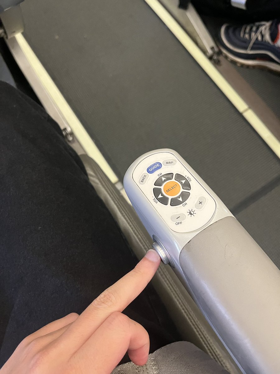 If you push this button on an airplane you go from an upright seated position to a douchebag
