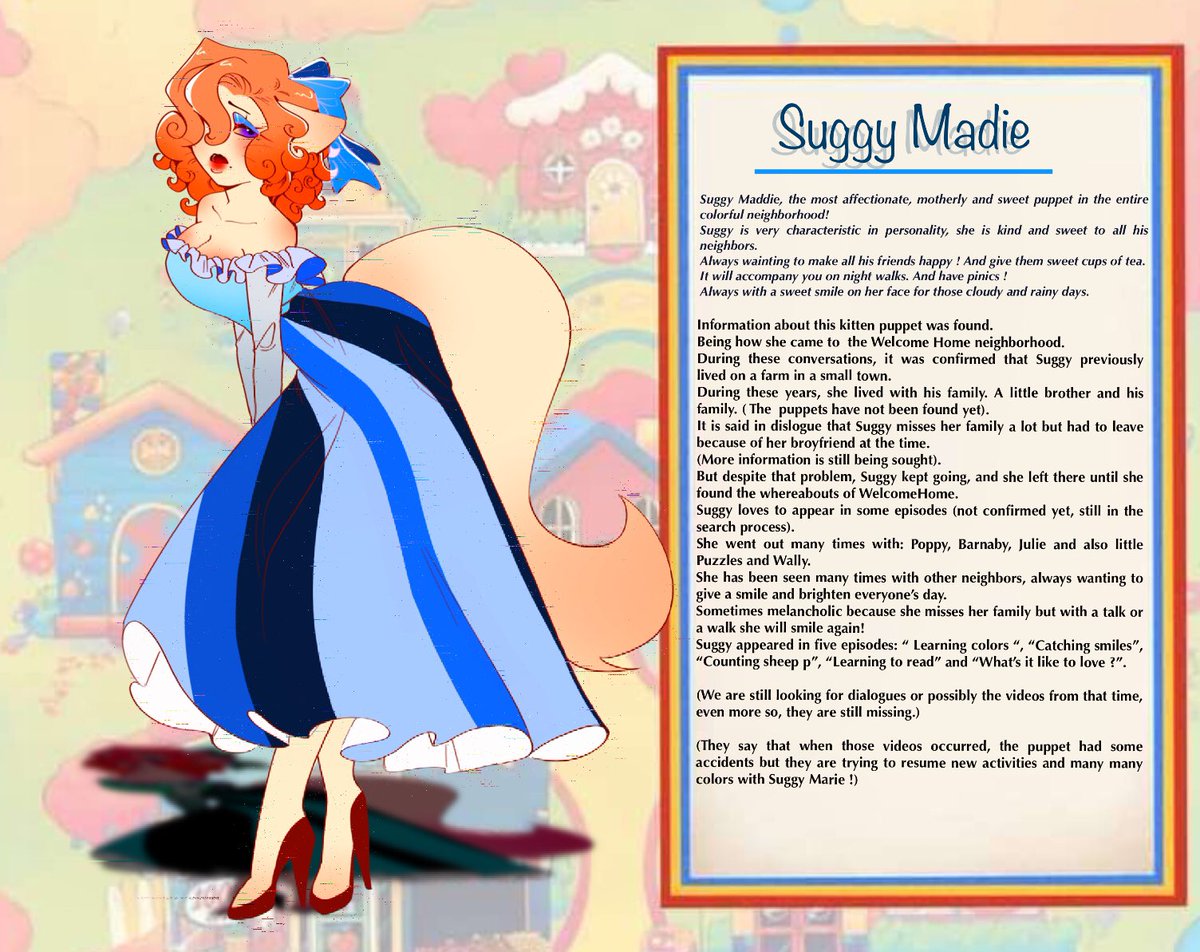 queenshe1274's tweet photo. ✨🌼 With a jump and jump, Suggy Madie arrived in the neighorhood!!✨🌼
She will be happy to meet you and have chats with you.

#welcomehomepuppetshow #welcomehome #welcomehomewally #welcomehomearg #welcomehomeoc #welcomehomeau #art #artedigital https://t.co/FzdSNODlSW