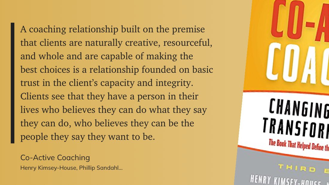 The word “coaching” has been co-opted and misused by many charlatans selling training and get rich quick schemes lately. Coaching starts with the following premise.