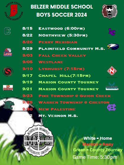Belzer Fall Athletic Schedules <a href="/BelzerBears/">Belzer Middle School</a> <a href="/LCHSAthletics/">LCHSAthletics</a> GO BEARS!!