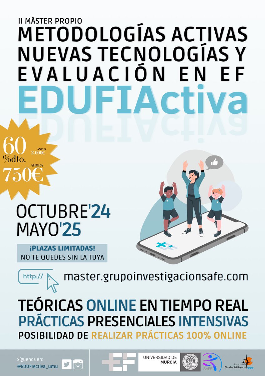 EDUFIActiva_umu's tweet photo. Quedan pocas plazas ⏰

Apúntate ya en https://t.co/rLzFTx4Z4O https://t.co/TawceQD11x