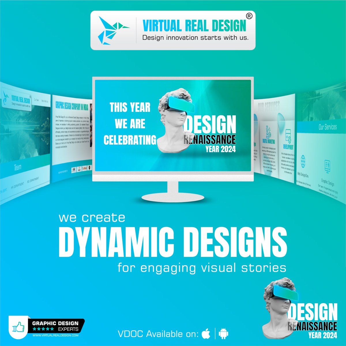 VRD40's tweet image. Turning your ideas into dynamic visual stories that captivate and inspire 🌟🎨 Let’s make your brand shine!
#VirtualRealDesign #DesignRenaissanceYear2024  #DynamicDesigns #VisualStorytelling #CreativeDesigns #BrandVisuals #DesignMagic #EngagingContent #VisualImpact