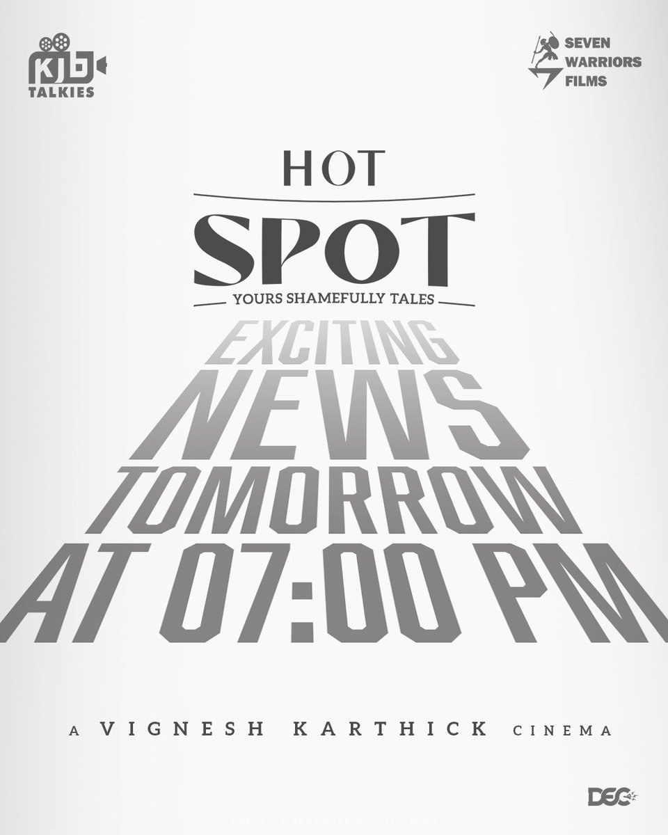 Ramesh Bala (@rameshlaus) on Twitter photo 2morrow…😎
Await for a Tharamaana news tomorrow. Keep Guessing!
Unexpect the Expected😉
#HotSpot
<a href="/vikikarthick88/">vignesh karthick</a> <a href="/KJB_Talkies/">KJB Talkies</a> @KJB_iambala #Sevenwarrior
<a href="/Pro_Velu/">Velu</a> <a href="/decoffl/">DEC</a> 2morrow…😎
Await for a Tharamaana news tomorrow. Keep Guessing!
Unexpect the Expected😉
#HotSpot
<a href="/vikikarthick88/">vignesh karthick</a> <a href="/KJB_Talkies/">KJB Talkies</a> @KJB_iambala #Sevenwarrior
<a href="/Pro_Velu/">Velu</a> <a href="/decoffl/">DEC</a>