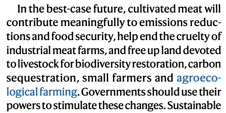 🔥🔥🔥 Excellent editorial in <a href="/Nature/">nature</a>, <a href="/NatureBiotech/">Nature Biotechnology</a> - calls for government support for cultivated meat - for climate, food security, biodiversity, small farmers, animal welfare, &amp; agroecology. Check it: nature.com/articles/s4158…
<a href="/Nature/">nature</a>