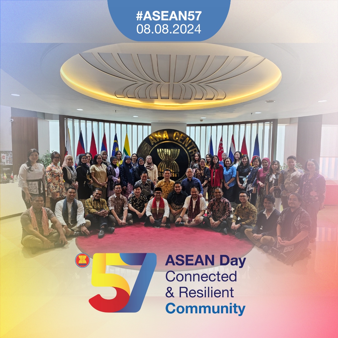 AHACentre's tweet photo. Happy 57th ASEAN Day!

Under the theme "Connected and Resilient Community," we celebrate the strength and unity of ASEAN and its people.

Join us in sending our best wishes for the future of ASEAN!

#ASEAN57Day #ASEAN57 #ConnectedandResilientCommunity #OneASEANOneResponse https://t.co/wf9I02VvKb