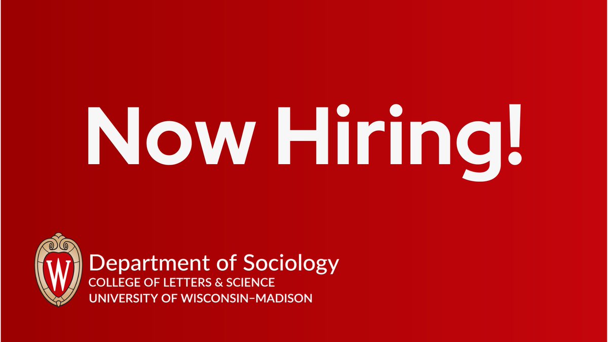 📣 We're hiring for a tenure-track position at the advanced assistant professor or the associate rank in the field of demography/population research beginning in August, 2025. Research specialization within demography is open. Apply at a link below! #WorkWithBucky #PopTwitter