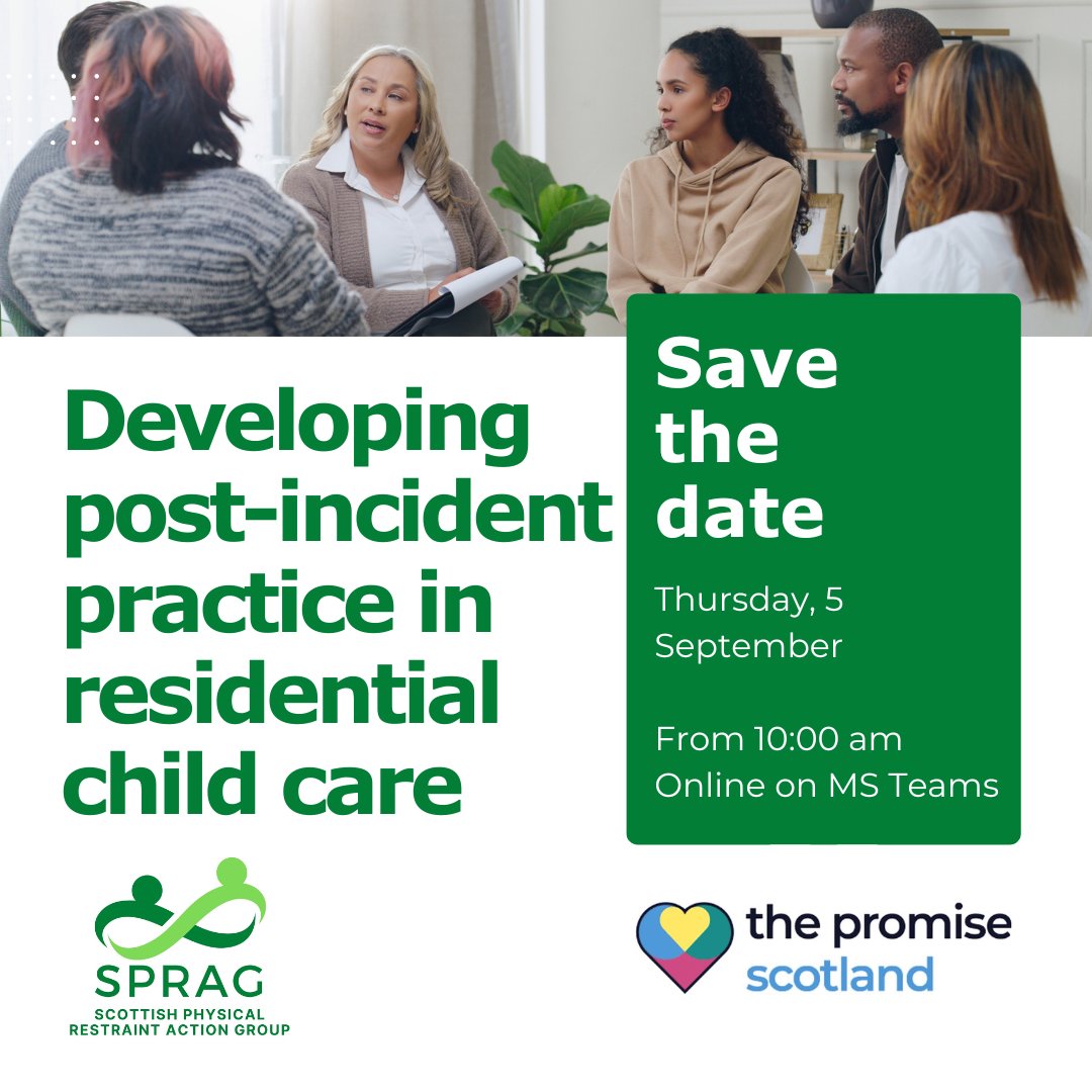 The promise is clear that Scotland must strive to become a nation that does not restrain its children. The workforce must be supported as they prioritise a caring response. If you work in residential care, join SPRAG for this open discussion: tickettailor.com/events/celcis/…