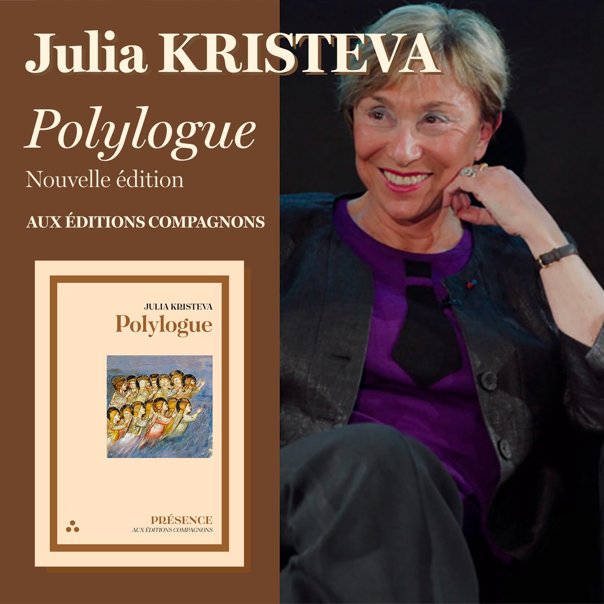 Le 24 septembre s’inaugurera ma collection Présence, aux Éditions Compagnons, avec Polylogue de <a href="/JKristeva/">Julia Kristeva</a>. Ravi et honoré d’ouvrir ma collection avec ce très beau texte, explorant les puissances et la diversité des pratiques signifiantes… et de fait l’inédit du sujet parlant…