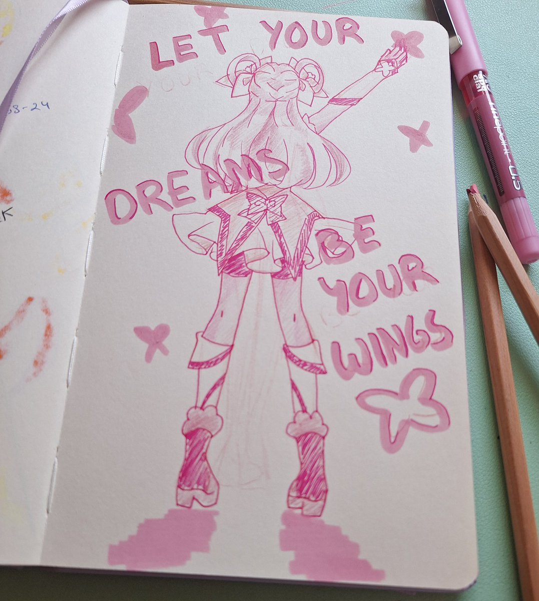 harune_seira's tweet photo. 🌹🦋Let your dreams be your wings 🦋🌹

#precure #curedream #prettycure #sketchbook #sketch #yesprecure5gogo #ArtistOnX https://t.co/v0nG8igpbv