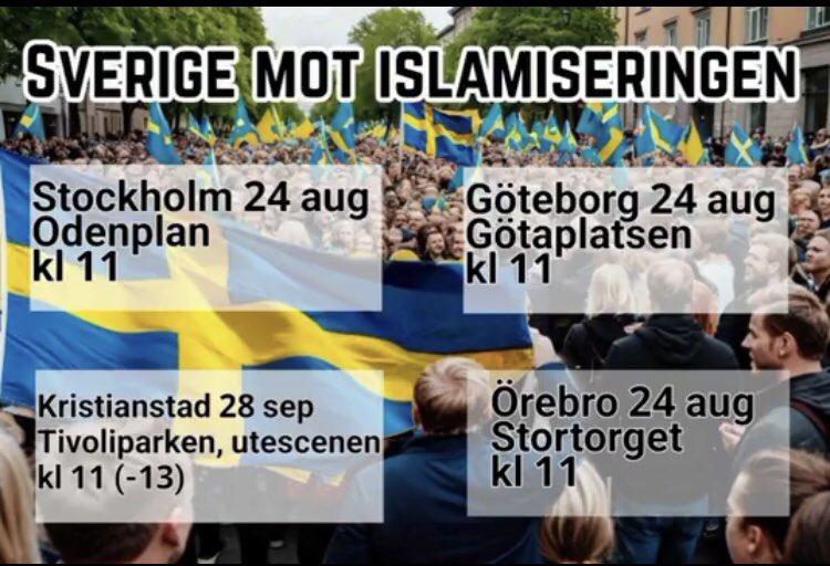 Kom isåfall till någon av dessa demonstrationer 🇸🇪🇸🇪🇸🇪