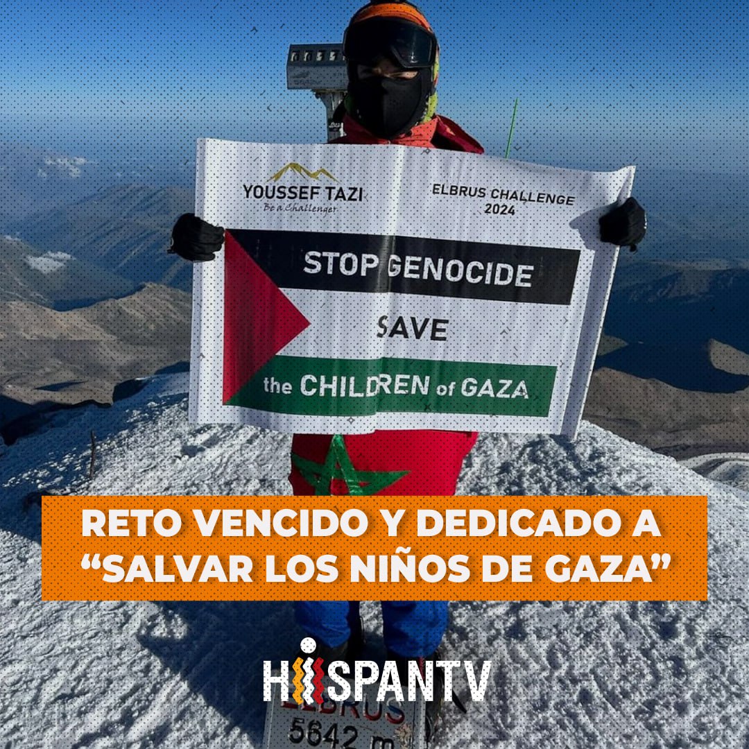 kb_ql22's tweet photo. ✊🏻⛰ "Detengamos el genocidio. Salvemos a los niños de #Gaza🇵🇸"

Yousef Al-Tazi, un joven marroquí de 13 años, escaló la cima de 5.642 metros del monte Elbrus, la montaña más alta de Europa, y dedicó su hazaña a los niños de Gaza.

⭕️SÍGANOS EN WHATSAPP | TELEGRAM | 𝕏 | INSTAGRAM | VK