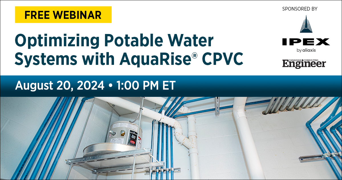 CdnConsultEng's tweet image. Our next webinar from #IPEX will discuss CPVC #piping systems #engineered for potable #water distribution in #residential, #commercial and #industrial #buildings. Register for FREE today: us02web.zoom.us/webinar/regist…

#engineeringnews #CCEmag