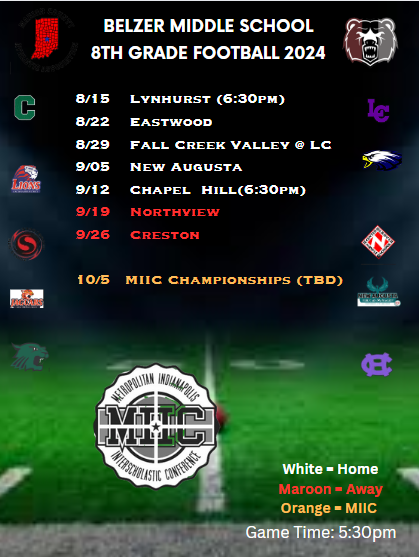 Belzer Fall Athletic Schedules
<a href="/BelzerBears/">Belzer Middle School</a>
<a href="/LCHSAthletics/">LCHSAthletics</a>
GO BEARS!!