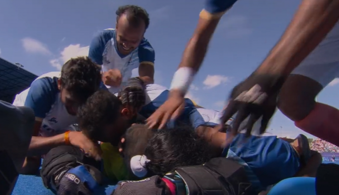 _sectumsempra18's tweet photo. leaving hockey with an olympics bronze medal and all of your teammates come in and hug you like that. you have earned it, pr sreejesh. you have earned this beautifully incredible legacy that is going to be so difficult to touch. go well, big man. we have been so blessed https://t.co/RbLi33wjVP