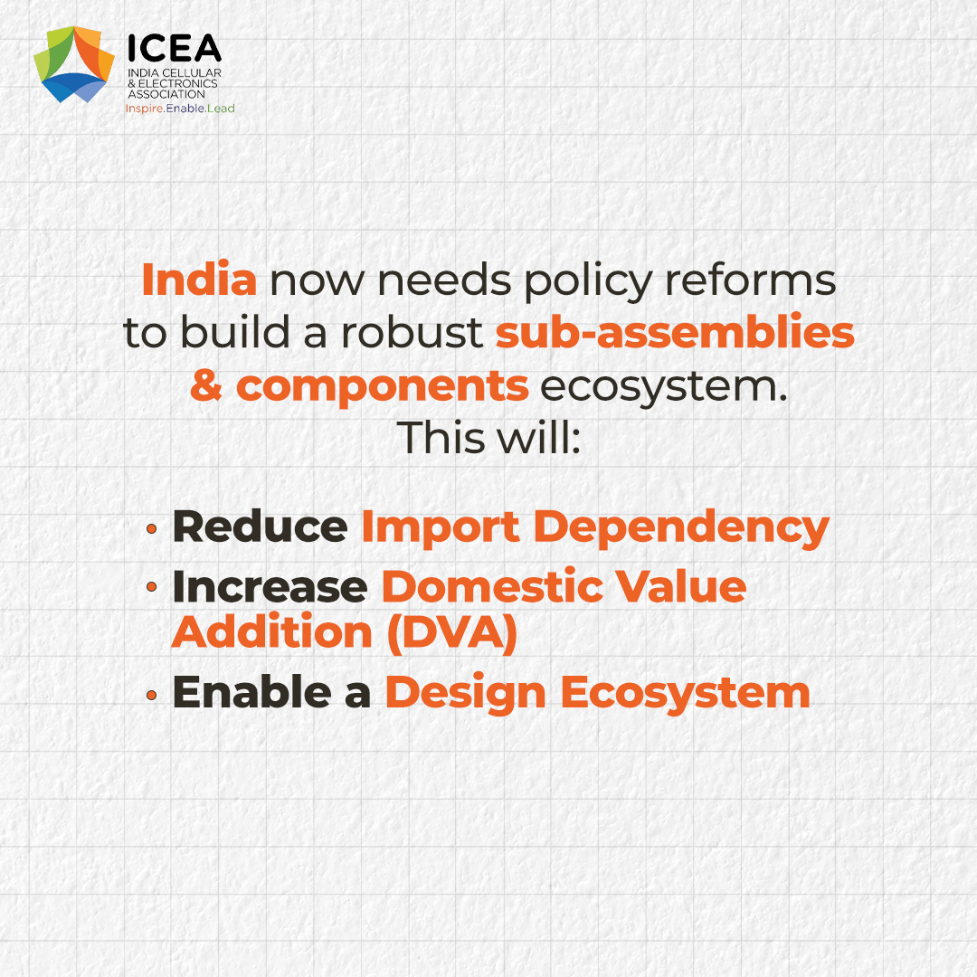 ICEA_India's tweet image. ICEA presents a Conference on Sub-Assemblies &amp;amp; Components: The Next Phase of Growth in India’s Electronics Manufacturing at Hotel Le Meridien, New Delhi on 13th August 2024.

What is the next step to #MakeTheFuture?

As India’s domestic electronics production scales up, our
