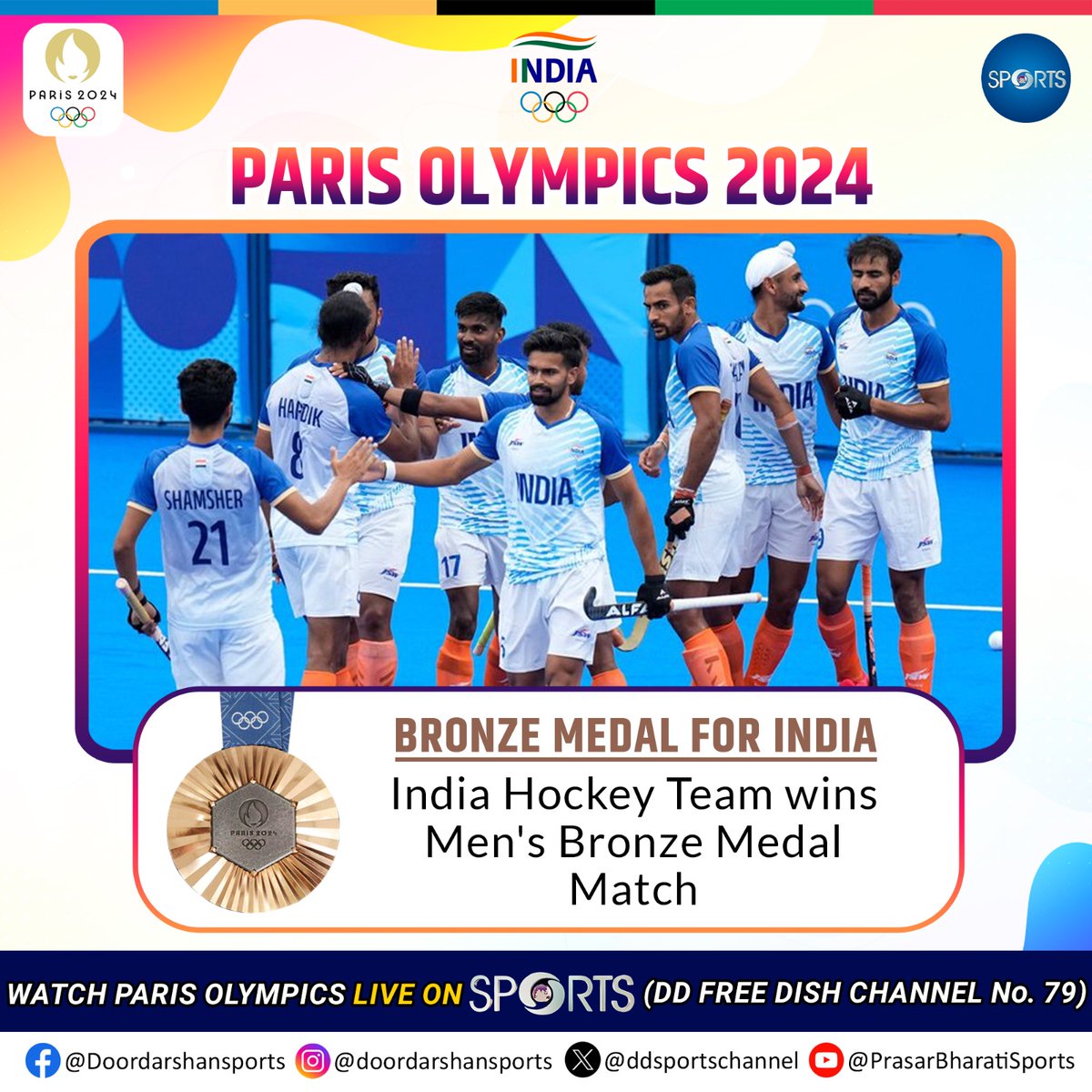 beingHindu10's tweet photo. Congratulations team india for bronze 🥉 
#teamhocky #india# https://t.co/nVfy8bKpDH