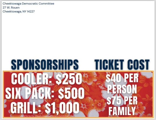 We're one week away from our annual summer picnic! Come join us, bring the family, and enjoy a fun night out supporting your local Democrats as we gear up for November!

Tickets are $40 a person or $75 for the whole family. Hope to see you there!