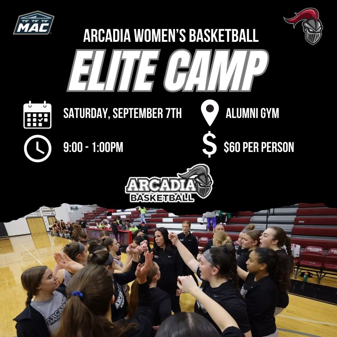 Our 2024 Elite Camp is coming up!

🗓️: September 7th 
⏰: 9:00 AM
💲: $60
🔗: eventbrite.com/e/arcadia-univ…