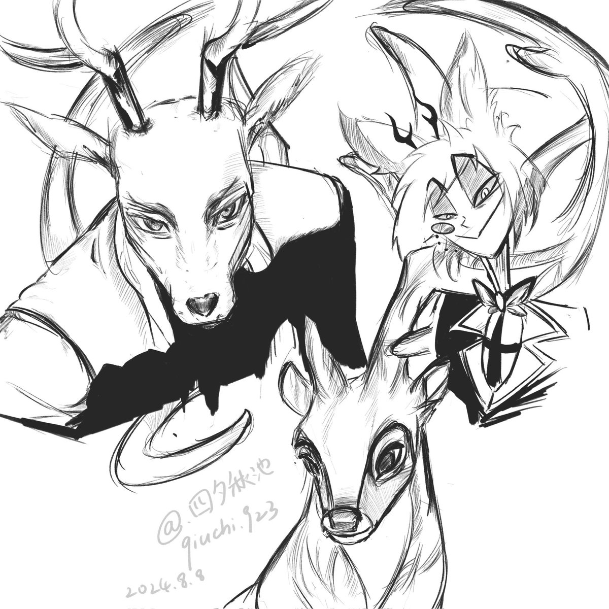 qiuchi923's tweet photo. #hazbinbotel #BEASATRS #bambi #art #drawing https://t.co/wNVfodMjGu