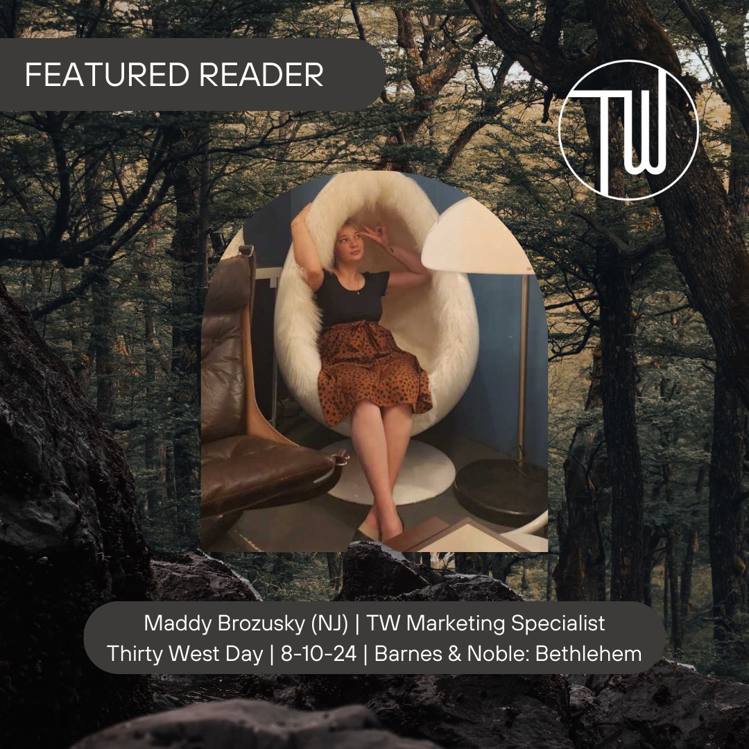 Thirty West (@thirtywestph) on Twitter photo Roundup of the next 4 features for Thirty West Day! Give some warm welcomes to <a href="/theoriginalison/">Alison</a> <a href="/SarahEEdmonds/">Sarah Edmonds</a> <a href="/jdalewrites/">Josh</a> & Maddy who take the stage at <a href="/BNBethlehem/">Barnes & Noble</a> #bnbethlehem Happening in just a few days. Bring your notebooks and pens, we will bring the fiction & poetry. Roundup of the next 4 features for Thirty West Day! Give some warm welcomes to <a href="/theoriginalison/">Alison</a> <a href="/SarahEEdmonds/">Sarah Edmonds</a> <a href="/jdalewrites/">Josh</a> & Maddy who take the stage at <a href="/BNBethlehem/">Barnes & Noble</a> #bnbethlehem Happening in just a few days. Bring your notebooks and pens, we will bring the fiction & poetry.