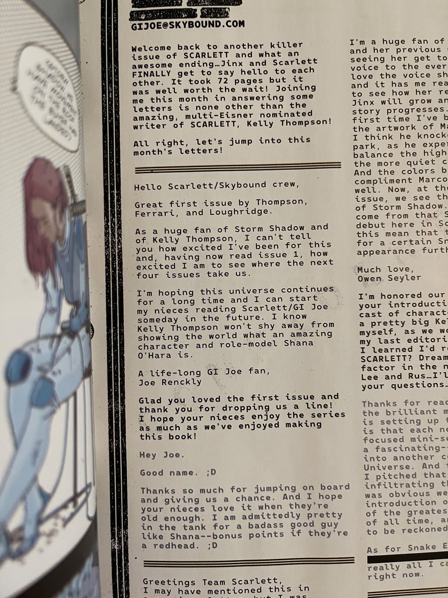 My first published letter is in Scarlett #3. Suck it Mark! 😁<a href="/Talking_Joe/">Talking Joe - The G.I. Joe comics Podcast</a>