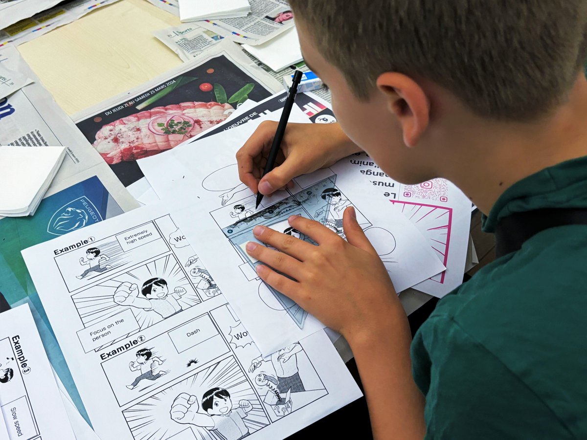 JaponStrasbourg's tweet photo. En images 📸 | La vice-consule AOKI a visité un atelier « dessin de #manga » proposé par le @CEEJAColmar pour les animations d’été de @VilleColmar. Nous espérons que de telles actions de sensibilisation au manga se multiplieront encore avec l’ouverture future du @museeMEMA. ✒️🗯 https://t.co/l8SrpQDOop