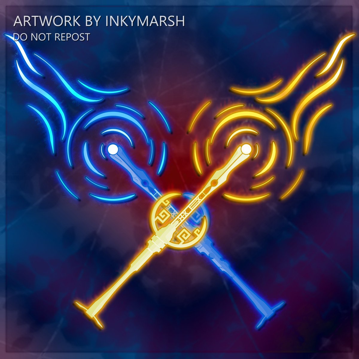 Staves of Duality

"Ancient staves of fire and frost, once crafted and wielded by twin sisters. It's said that the one who wields both will ascend to godhood."