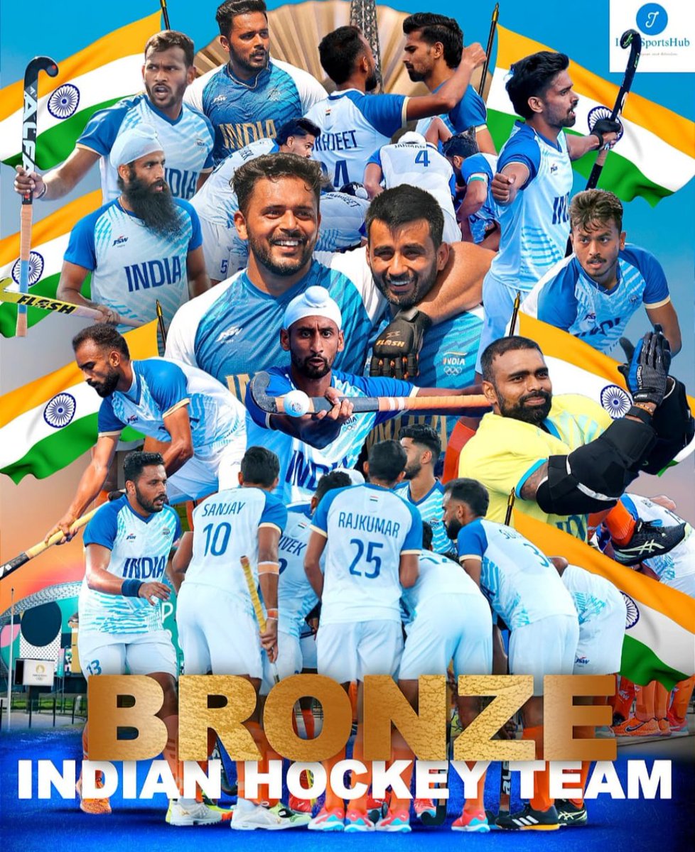 NikunjRathod_'s tweet photo. What an incredible performance by the whole Indian Hockey Team 🇮🇳��
Kudos on winning 🥉 at the #Paris2024Olympic https://t.co/PCUJ9ztLWB
