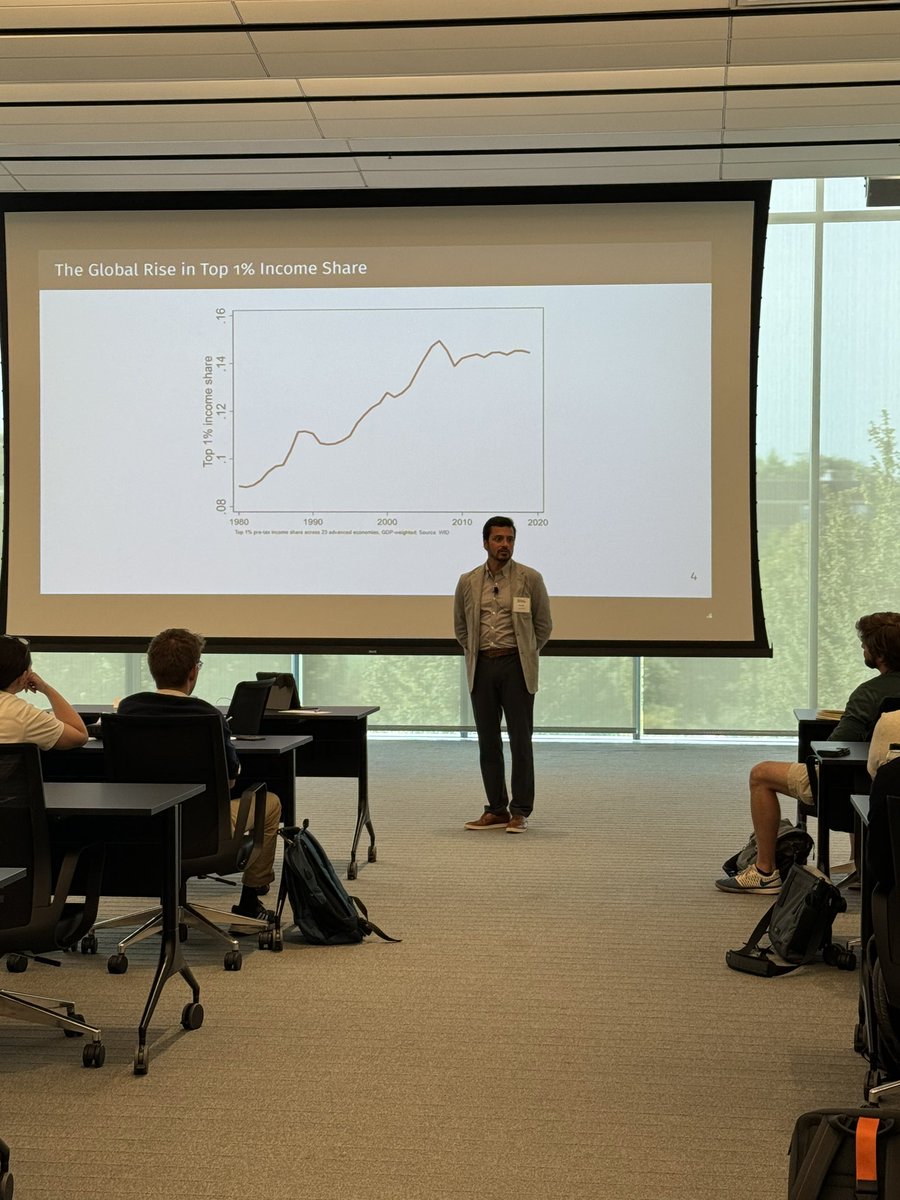 MFRProgram's tweet image. Our first speaker of the final day of the 2024 MFR Summer Session for Young Scholars is @profsufi (UChicago) presenting his research on “Inequality in Finance and Macroeconomics” #EconTwitter #inequality #finance #macroeconomics