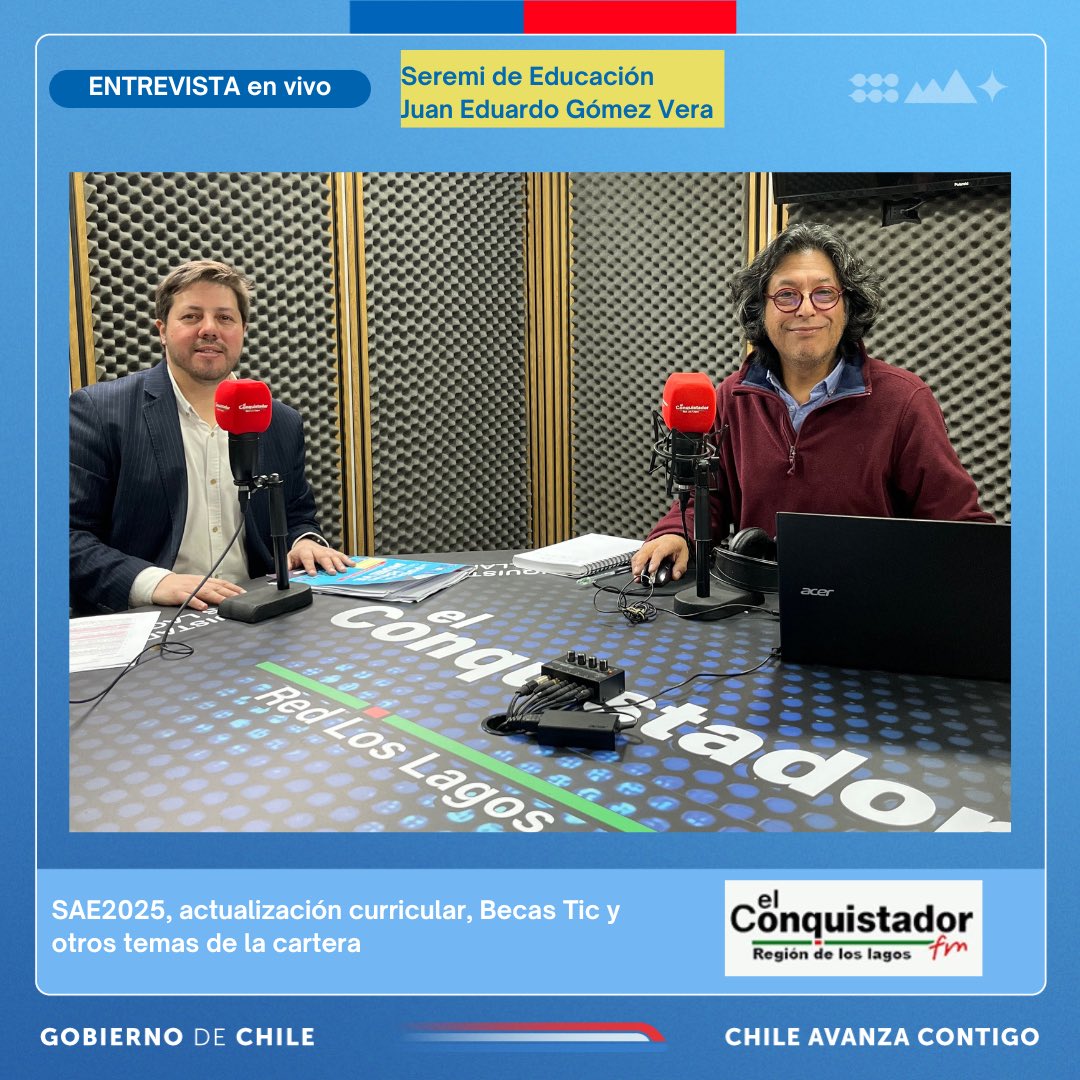 Ahora 📻 Seremi Juan Eduardo Gómez  en vivo en Radio conquistador 

Escucha aqui  elconquistadorfm.net/puerto-montt/  🙌