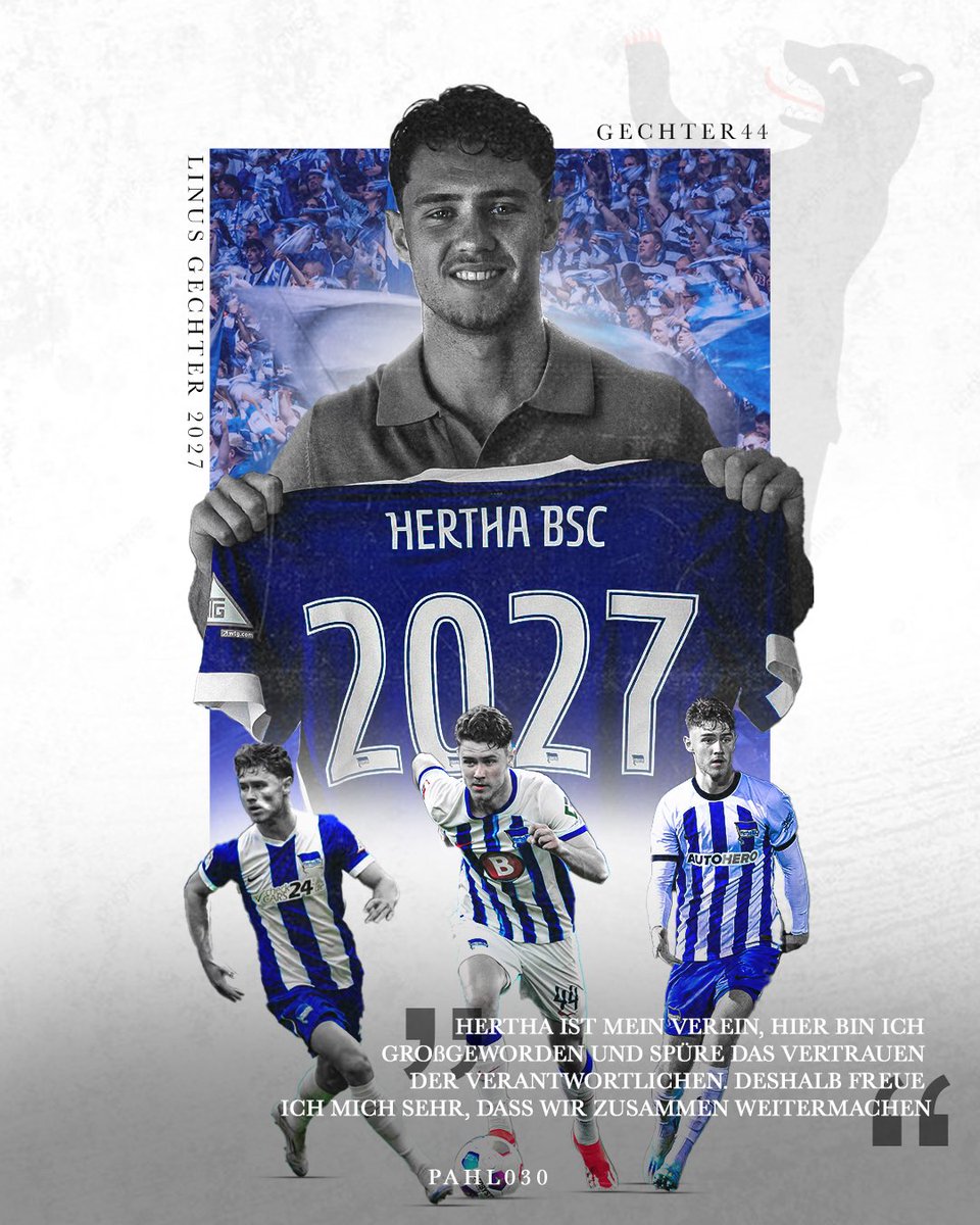 Bisschen spät aber anlässlich der Vertragsverlängerung von #Gechter hab ich mal wieder ein Design erstellt🫡
Wie immer haut gerne eure Verbesserungsvorschläge oder Dinge die ihr anders gemacht hättet in die Kommentare :) #Herthabsc #HaHoHe #GraphicDesign