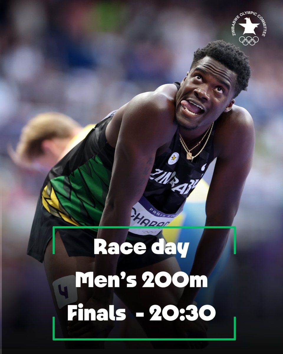 This is it for Tapiwa and Makanaka in the men's 200m, at the Olympics in Paris. Finally, the finals: 20:30 hrs [CAT]. Just did it, boyz!