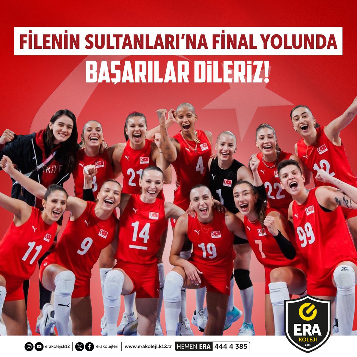 🏐#Paris2024 Olimpiyat Oyunları'nda Filenin Sultanları’na final yolunda başarılar dileriz.🇹🇷

🏅Şampiyonluk çok yakın!🏅

#FileninSultanları #OlympicGames #erakoleji