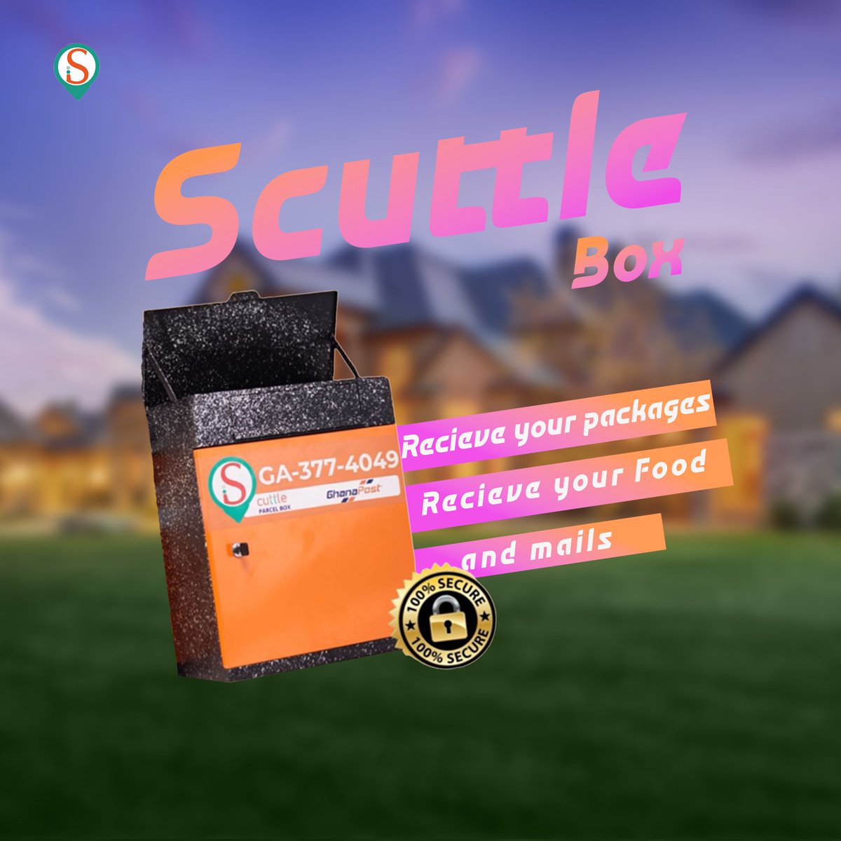 ScuttleBoxGH's tweet photo. "Secure and stylish: the scuttle box that receives  your mail, food, and packages with ease. 📦🔒"
#scuttlemybusiness #scuttleparcelbox
#scuttlebox #fyp #explore #postbox #ghanapost https://t.co/cy3KNq6Wwi