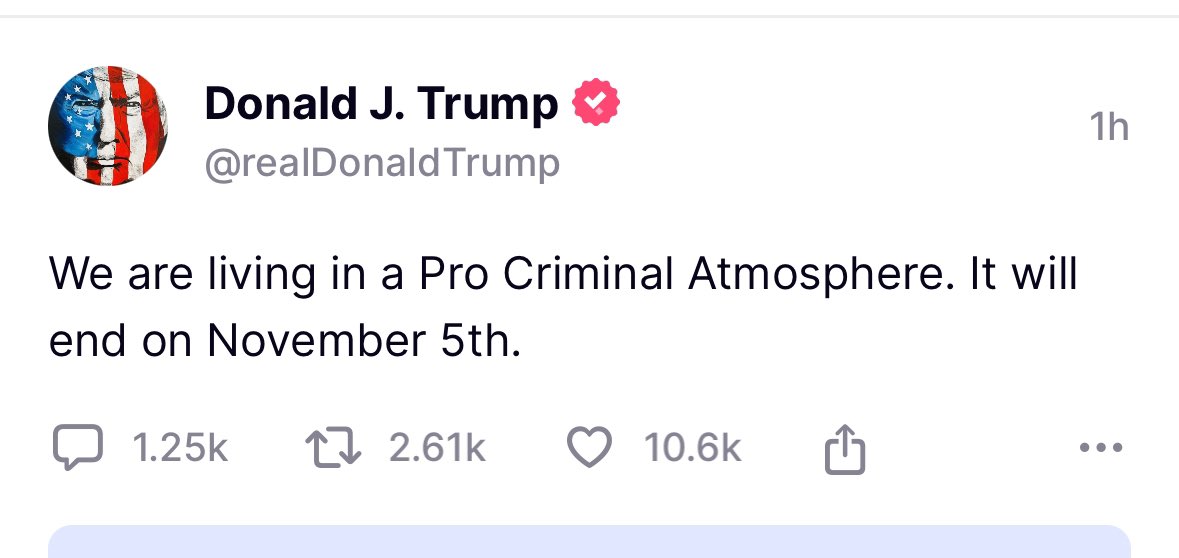 atrupar's tweet photo. the atmosphere is so pro criminal we have one running for president https://t.co/K15c9vSOgd