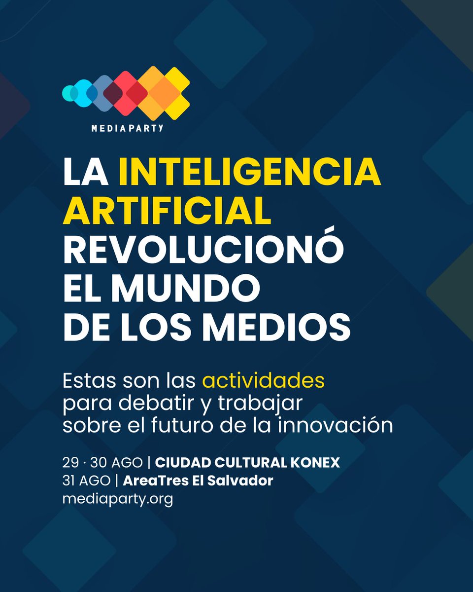 mediapartyorg's tweet photo. ¿Ya viste las actividades sobre #IA de #MediaParty🎉 Buenos Aires 2024?

Vení a aprender, debatir y trabajar para transformar el futuro de la innovación en medios 👇 https://t.co/Tr2s9bdMll
