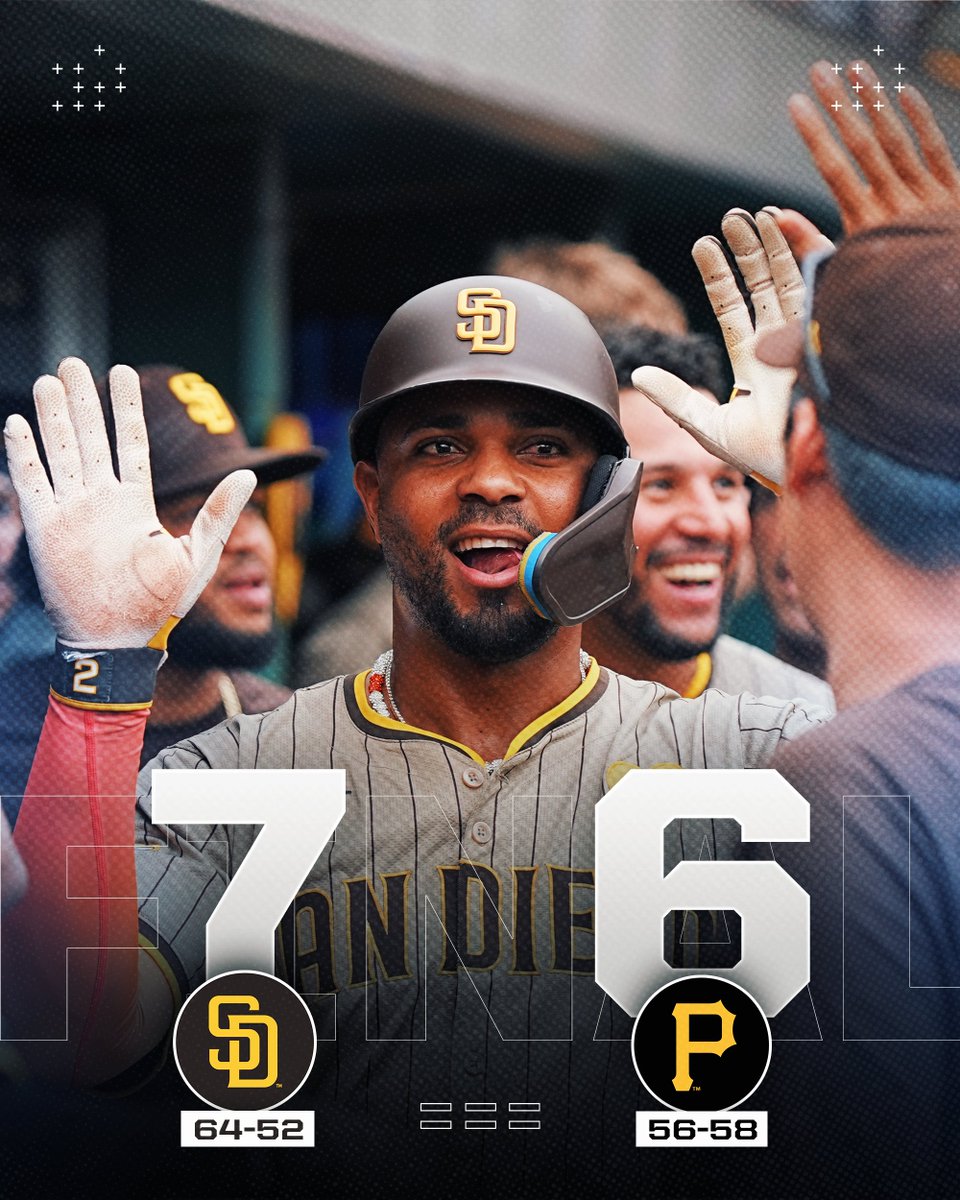 MLB's tweet photo. The @Padres pull off a 9th-inning comeback for the 2nd straight game!

They've won 5 straight and 14 of their last 16 games. https://t.co/G7D0y0JZXM
