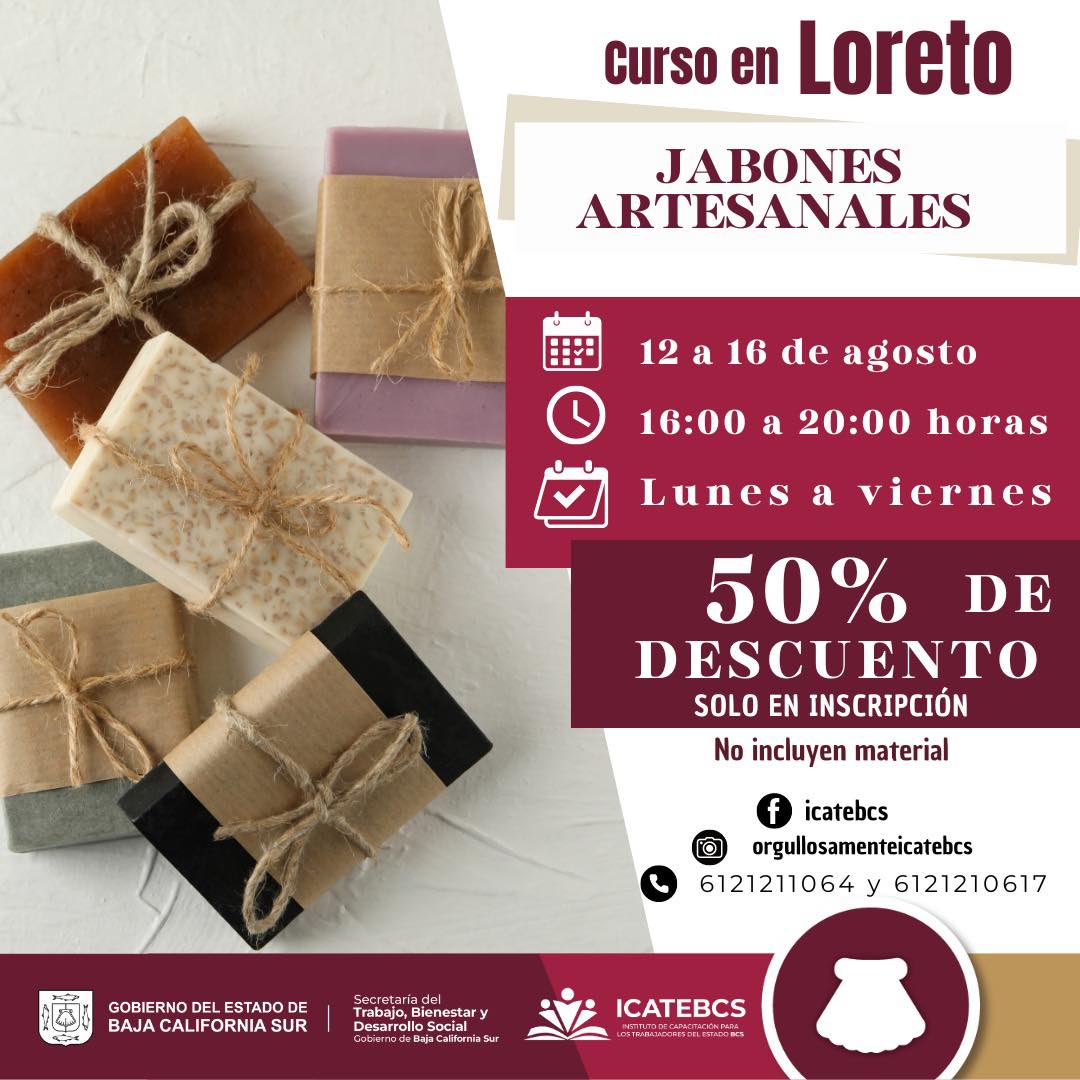icatebcs's tweet photo. Acción Móvil Loreto❗️
Aprende a elaborar jabones artesanales 🧼 
No te quedes fuera y pide informes
📞 (612) 140 8027
⏰ Lunes a viernes 8:00 a 15:00 horas. https://t.co/jlR7f1sKPi