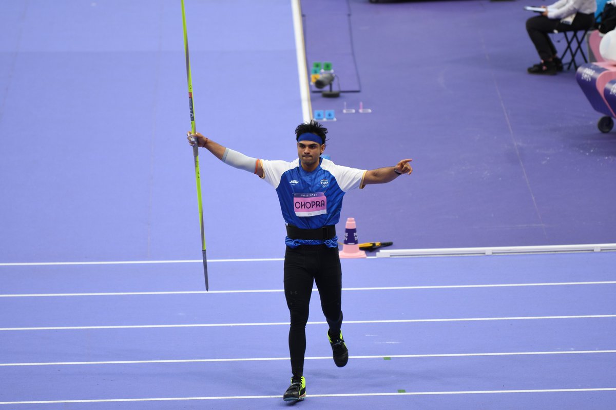 IIS_Vijayanagar's tweet photo. The medal quest continues at #Paris2024 for #NeerajChopra in the Men's Javelin Throw Final ๐ช
#IISInParis #CraftingVictories ๐ฎ๐ณ https://t.co/m0jFNZzZtW