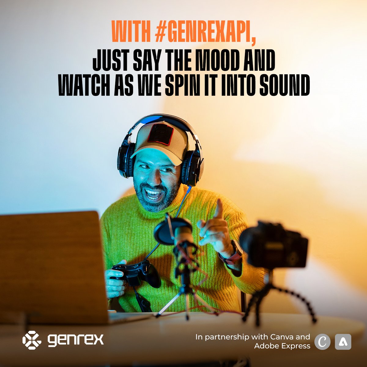 GenreX_AI's tweet image. Elevate your content to extraordinary with GenreX API! Whether you&apos;re vlogging, podcasting, or streaming, our AI seamlessly generates the perfect soundtrack to match your vibe. 🌟🎵 

#GenreXAPI #ContentCreation #AIIntegration #Vlogging #Podcasting #Streaming #PerfectSoundtrack