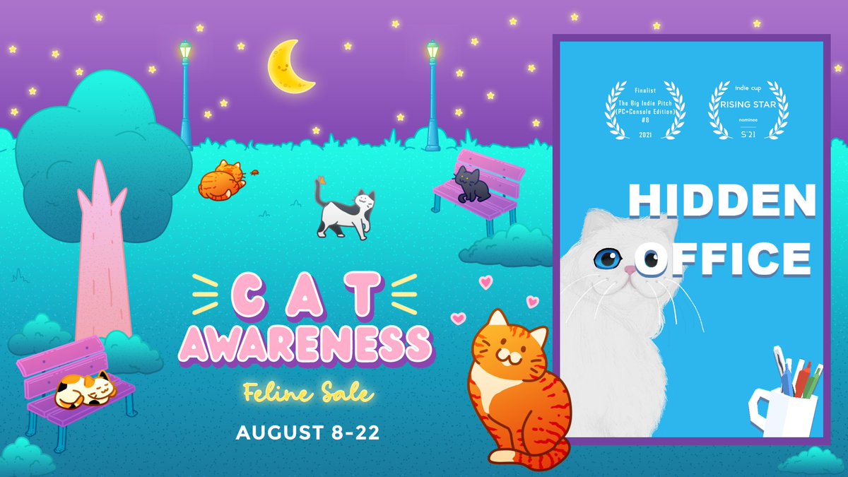sevr7gina's tweet photo. It is #InternationalCatDay🐱 and Hidden Office is joining the Cat Awareness Steam Event hosted by @devcatsgames

https://t.co/7NMtuYHxhi

#CatsofTwittter #catgame #indiegame https://t.co/HUmUcMhRG5