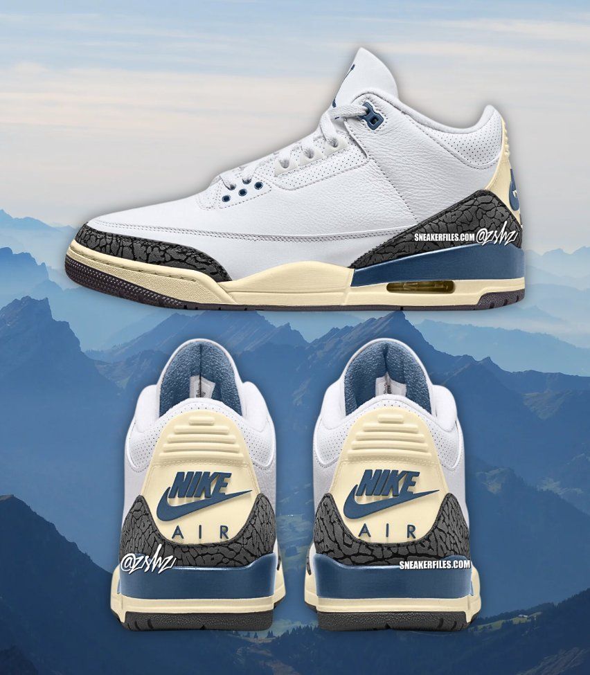 JustFreshKicks's tweet photo. Air Jordan 3 OG SP “Diffused Blue” Releasing Spring 2025 🌊 https://t.co/4UqEpkWJxc https://t.co/0hftR1SGwh