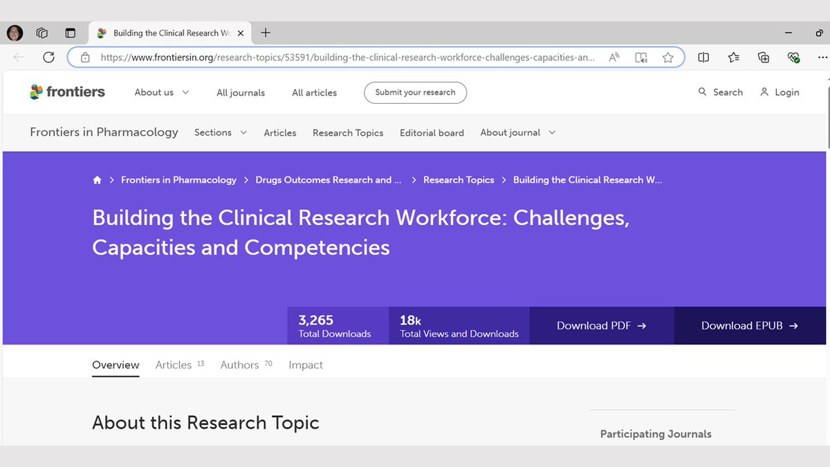 Hazel A Smith PhD (@smithhazelann) on Twitter photo Delighted to say <a href="/FrontPharmacol/">Frontiers - Pharmacology and Toxicology</a> e-book "Building the Clinical Research Workforce: Challenges, Capacities and Competencies" is now available via frontiersin.org/research-topic…. As one of the editors I would like to thank all authors for their submissions #ClinicalTrial #WhyWeDoResearch Delighted to say <a href="/FrontPharmacol/">Frontiers - Pharmacology and Toxicology</a> e-book "Building the Clinical Research Workforce: Challenges, Capacities and Competencies" is now available via frontiersin.org/research-topic…. As one of the editors I would like to thank all authors for their submissions #ClinicalTrial #WhyWeDoResearch