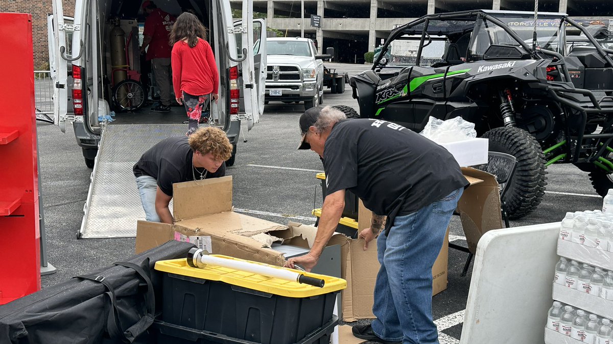 Setup for tonight’s Rockin’ the Route kick off concert is underway!! See you tonight at 7 p.m.