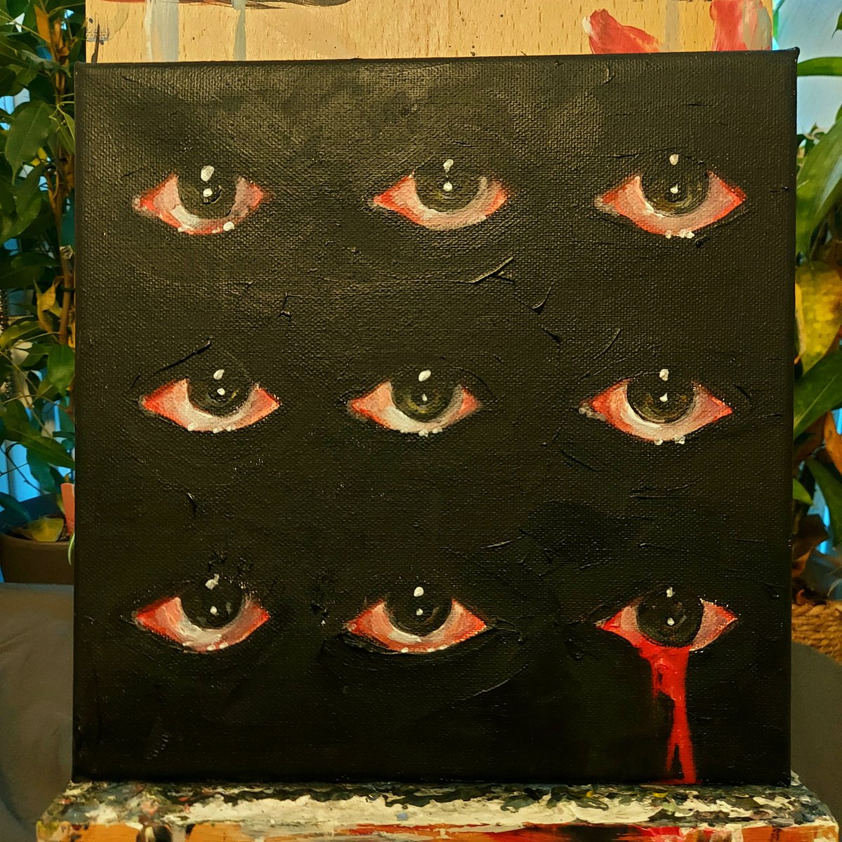 Hi friend, acrylic on 10" x 10" canvas