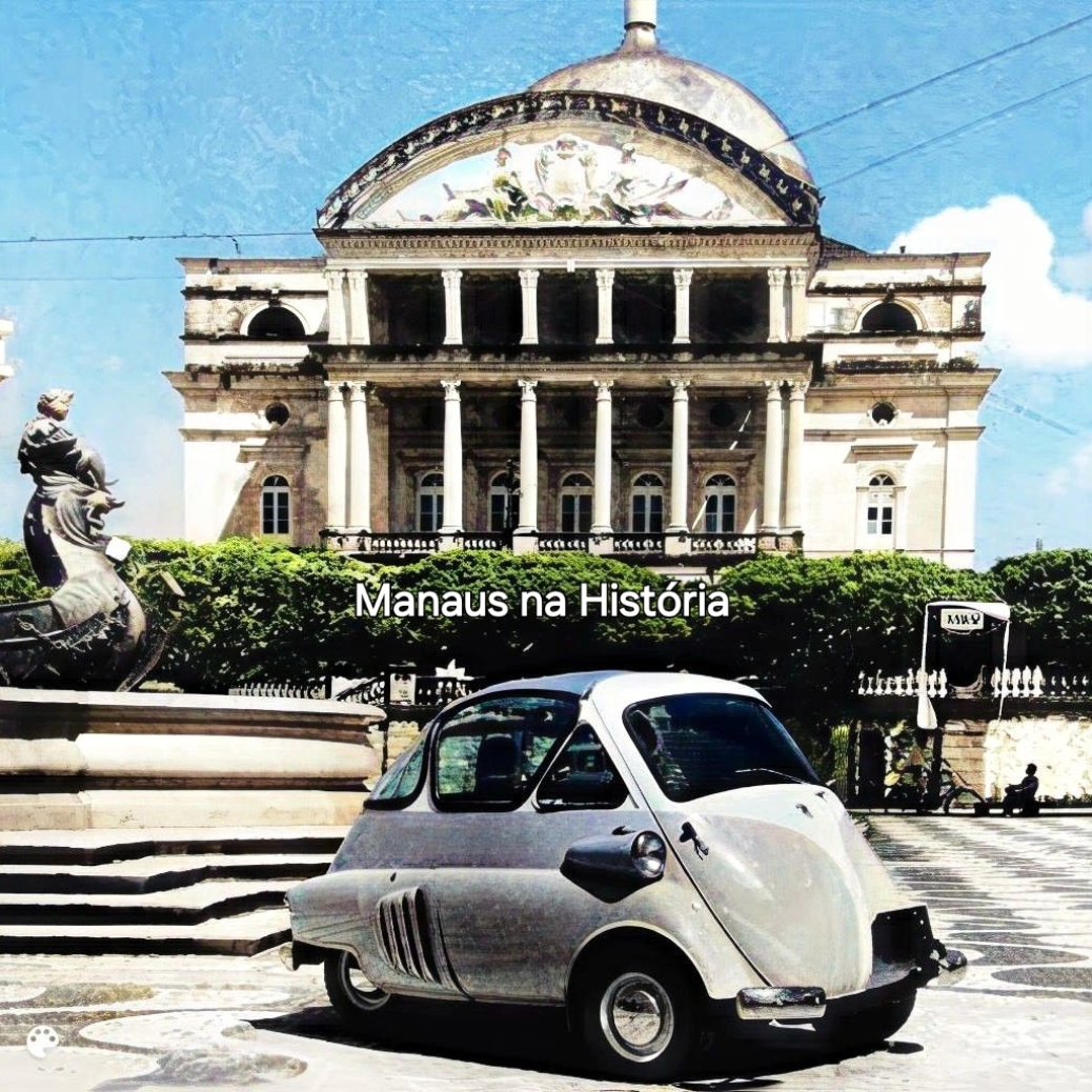 bellamanaos's tweet photo. 📸✨ Romi-Isetta em frente ao icônico Teatro Amazonas, em Manaus, na década de 50. O primeiro carro brasileiro! 🚗🇧🇷 https://t.co/FkGwdUQLjf